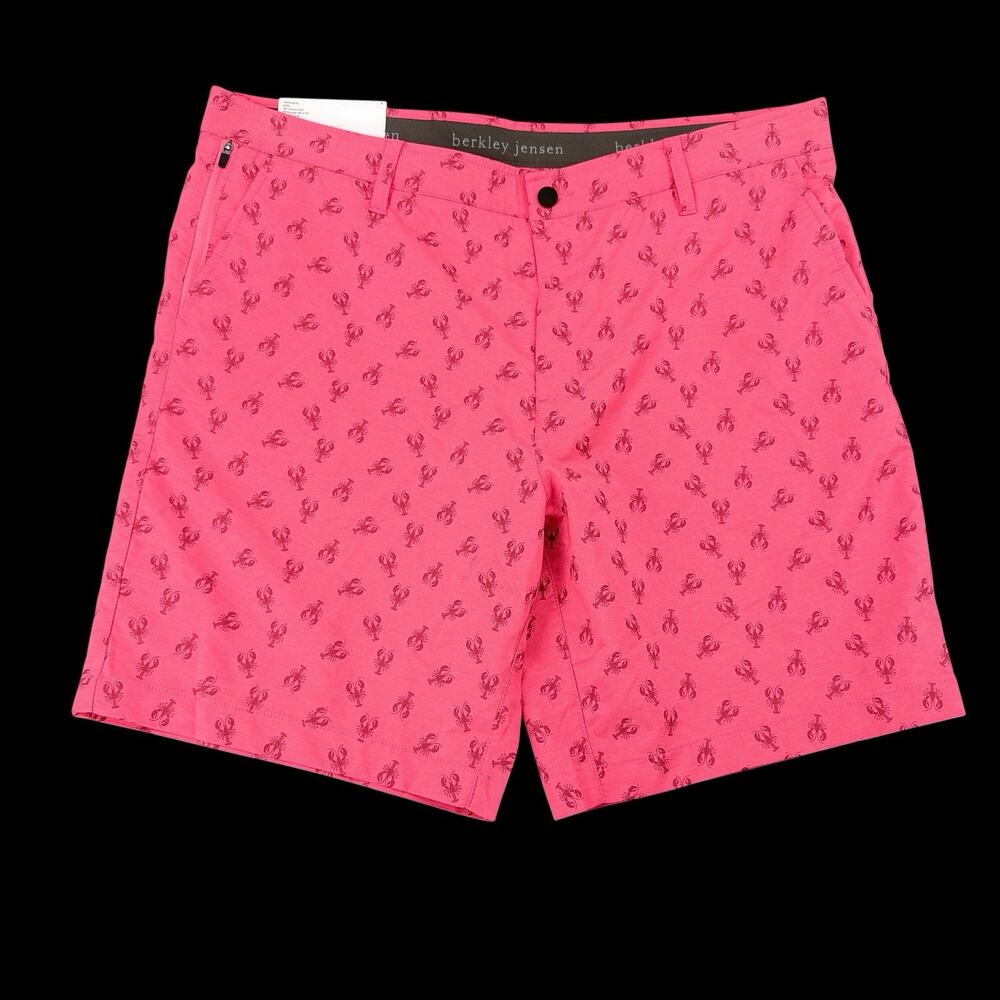 Berkley Jensen Mens Hybrid Shorts Sz 38 Pink Lobster 4-Way Stretch NWT Resort
